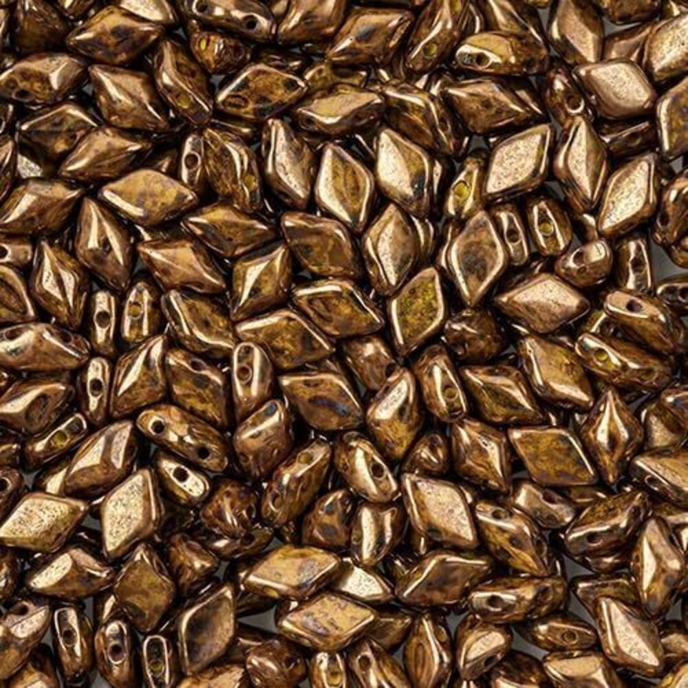 8502 Matubo Czech Gemduo 2-Hole, Limon Senegal Brown Violet, 50g
